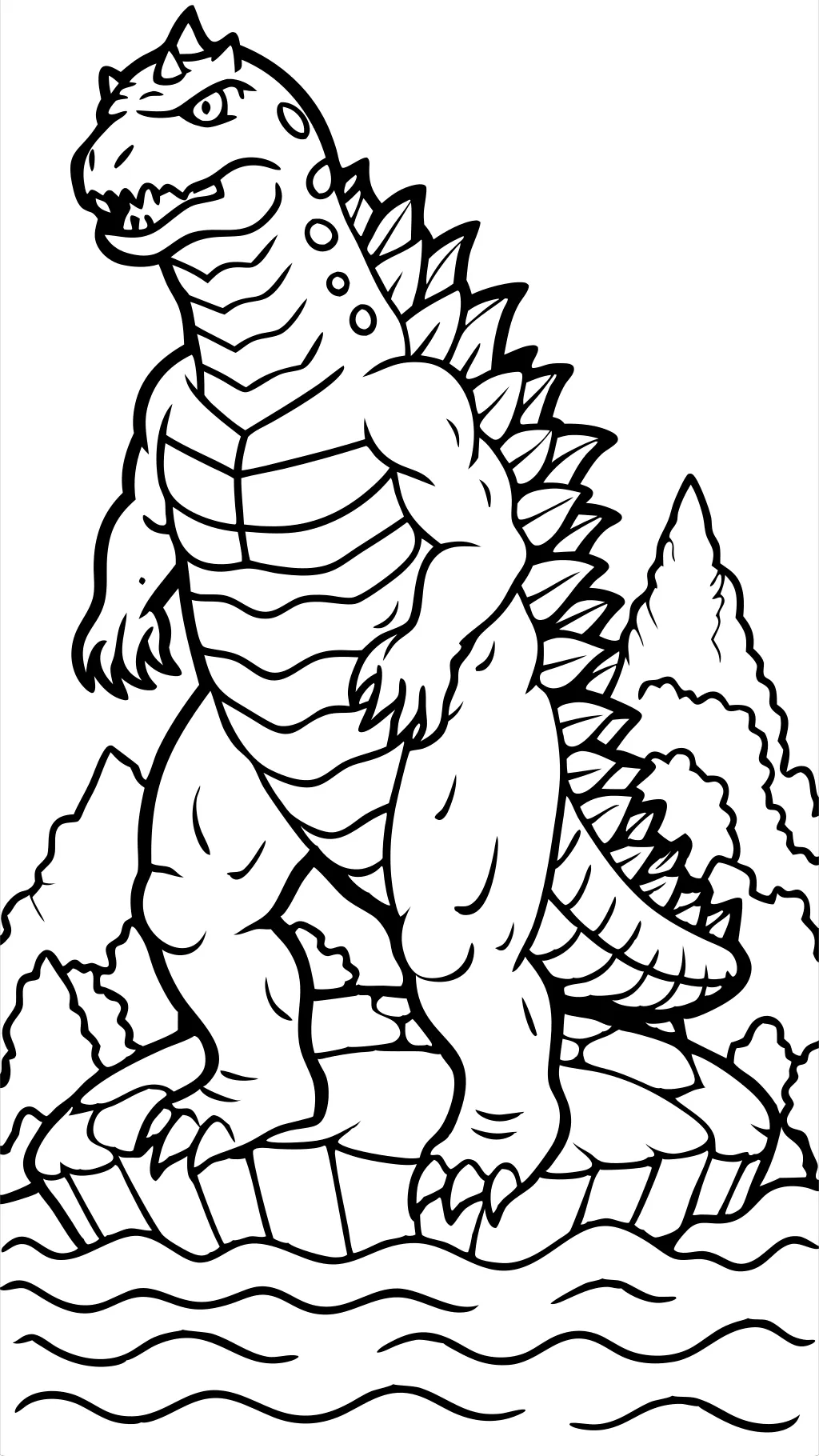 realistic godzilla coloring pages